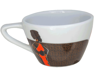 Kaffee-Cappuccino Tassen 6er Set Orginal Kaffeebohnen Gourmet-180-ml-